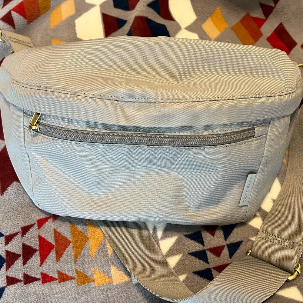 Canvelle Gray Canvas Crossbody Bag
